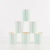 mint stripe cups